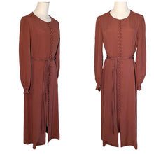 Charger l'image dans la galerie, " Brown Orange ". Robe années 40. Taille M-L
