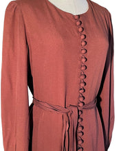 Charger l'image dans la galerie, " Brown Orange ". Robe années 40. Taille M-L