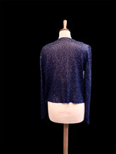 Upload image to gallery, &quot;Midnight Blue&quot; Veste sequins années 40. Taille M
